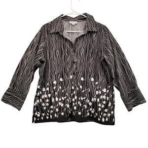 Coldwater Creek Button Up Shirt 1X Boxy